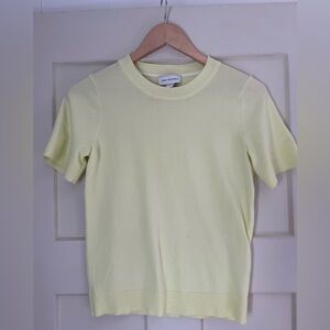 Free Assembly Pale Yellow Short Sleeve Sweater